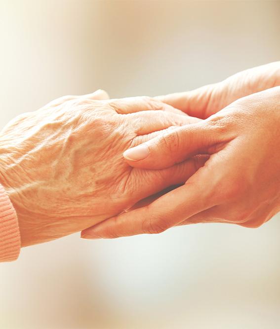 Helping hands, care for the elderly concept