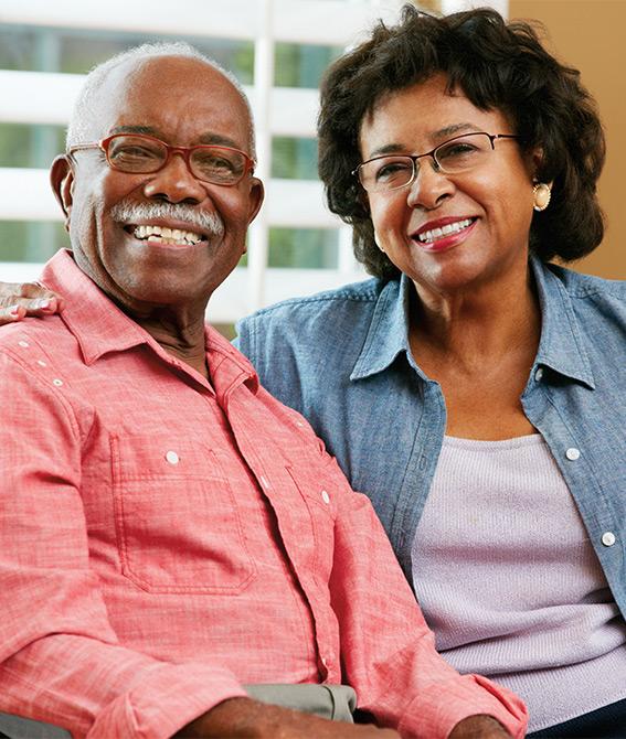 Couple smiling at camera